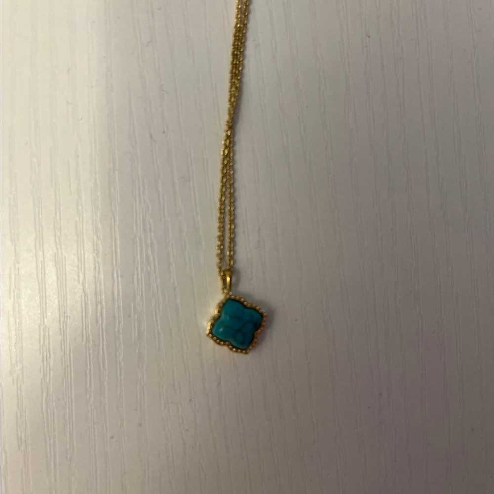 RARE KENDRA SCOTT Gold-Blue spade marble necklace! Brand New!!